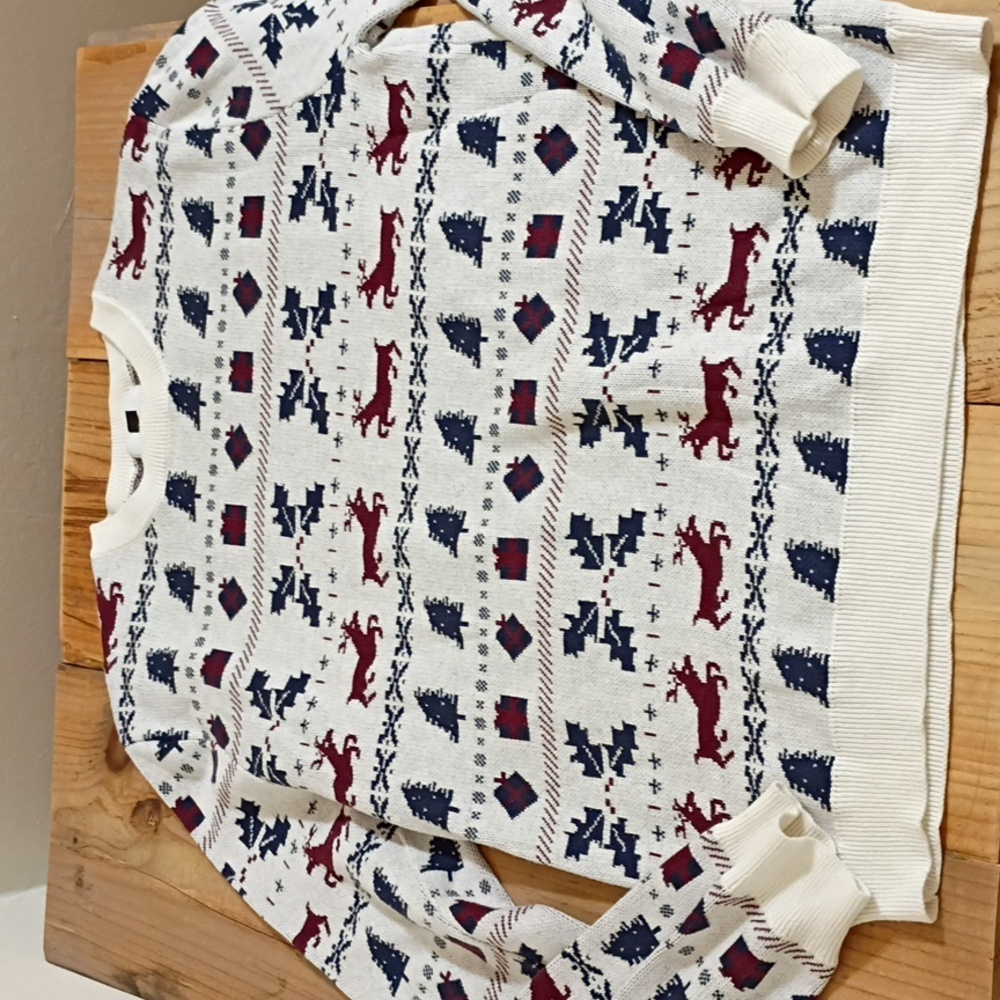 Topman Crew Neck Christmas Holiday Knit Sweater Size M